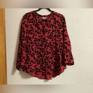 Habitat Red and Black Patterned Blouse